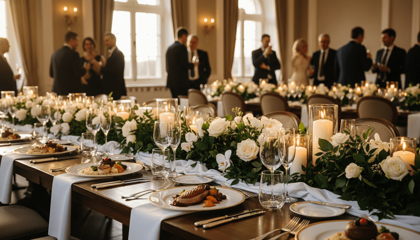 Wedding catering with plated Haitian dishes